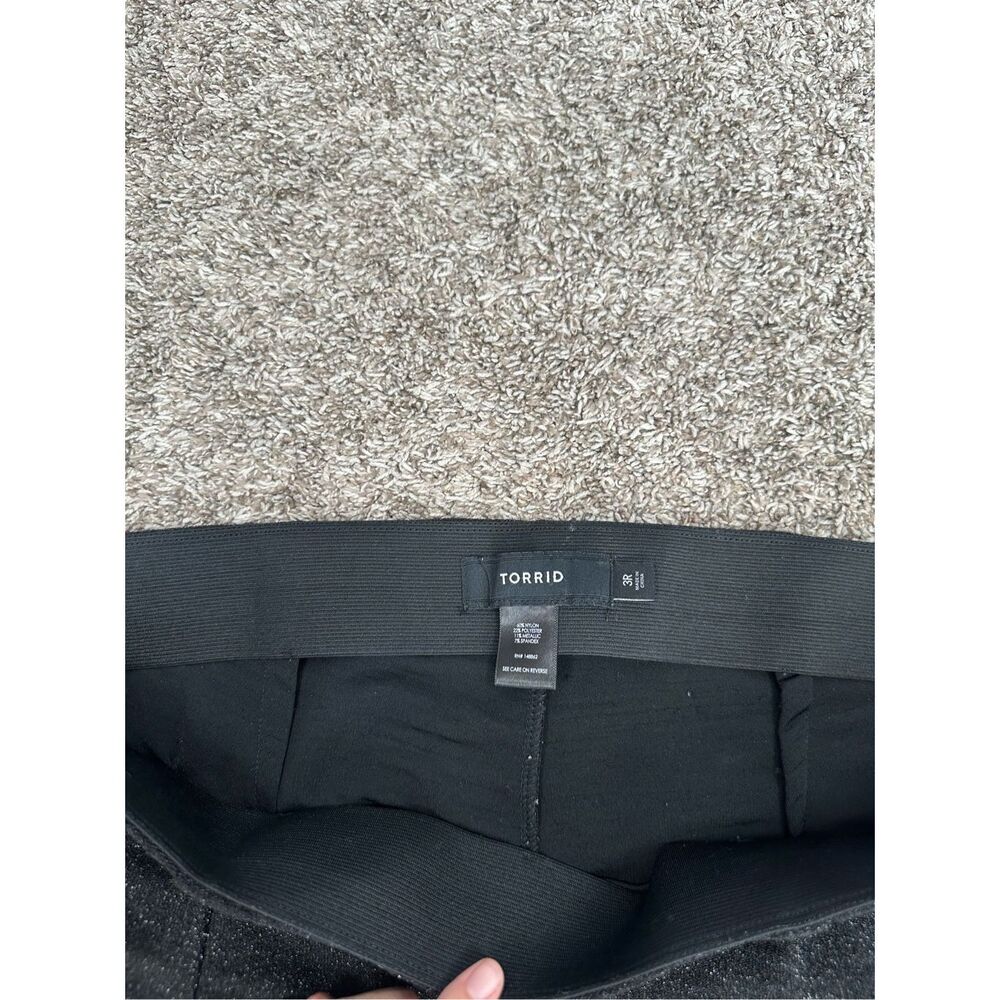 Torrid Flare Metallic Glitter Black Stretch Lurex High Rise Pull-on Pants 3X - Picture 4 of 11